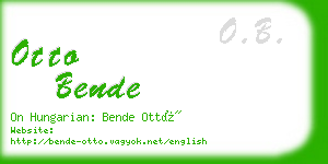 otto bende business card